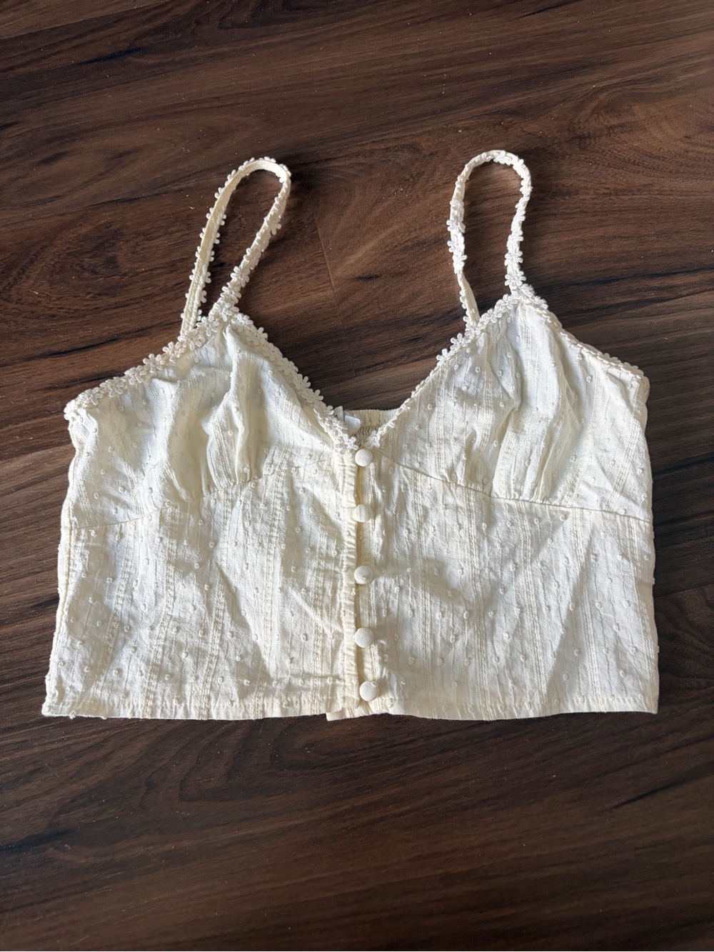 Tillys Lace Trim Cropped Tank